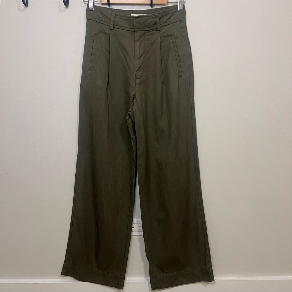 Everlane Women’s Wide Leg Cotton Pants High Waisted Office Work Careerwear